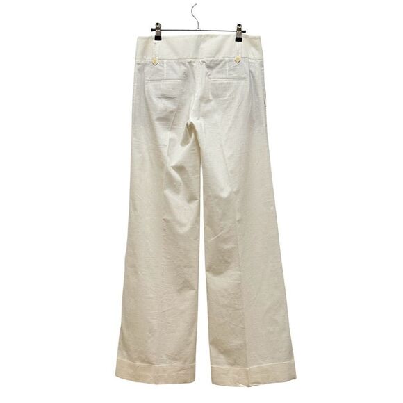New!! BCBGMaxAzria White Linen Wide Leg Dress Pants Trousers - Sz 6 TALL GIRLS! - Picture 2 of 14